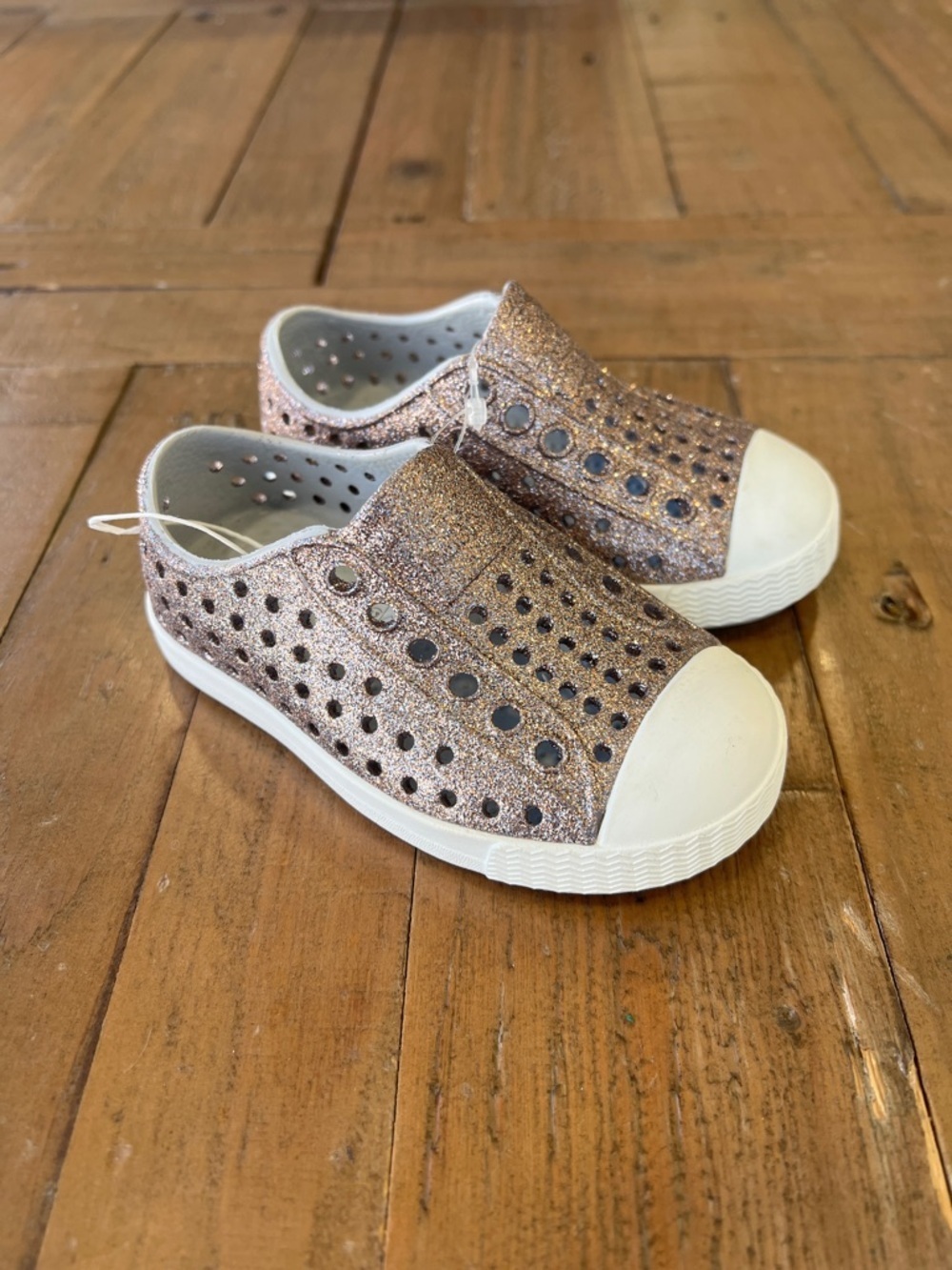 Native Jefferson bling metallic glitter waterproof slip on sneaker sandals 5